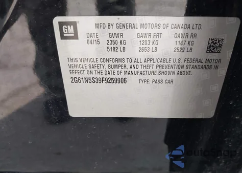 2015 Cadillac Xts Luxury from USA, damaged, VIN 2G61N5S39F9259906